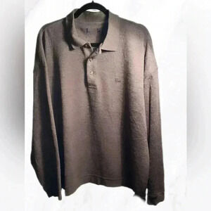 original long sleeve rugger 3  button collar dark grey sweater XXL